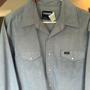 Wrangler Vintage Pear Snap LS Shirt Size R with X-Long Tails